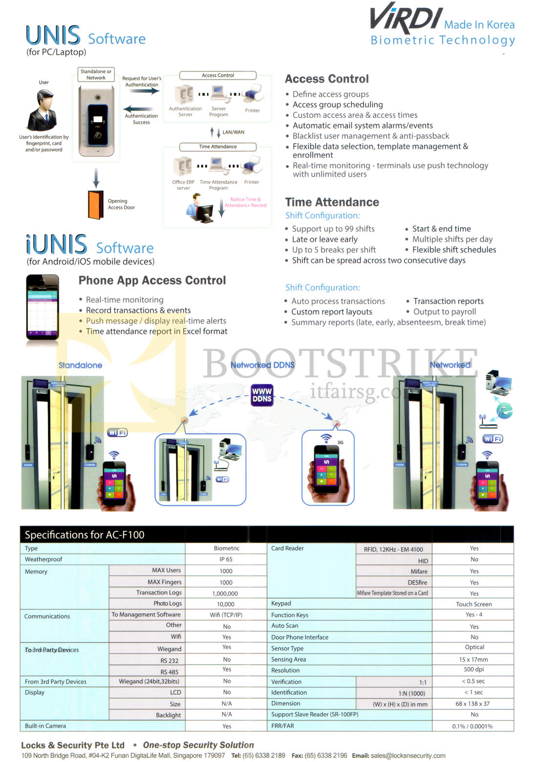 COMEX 2016 price list image brochure of Hanman Virdi Unis Software IUnis, AC-F100 Features