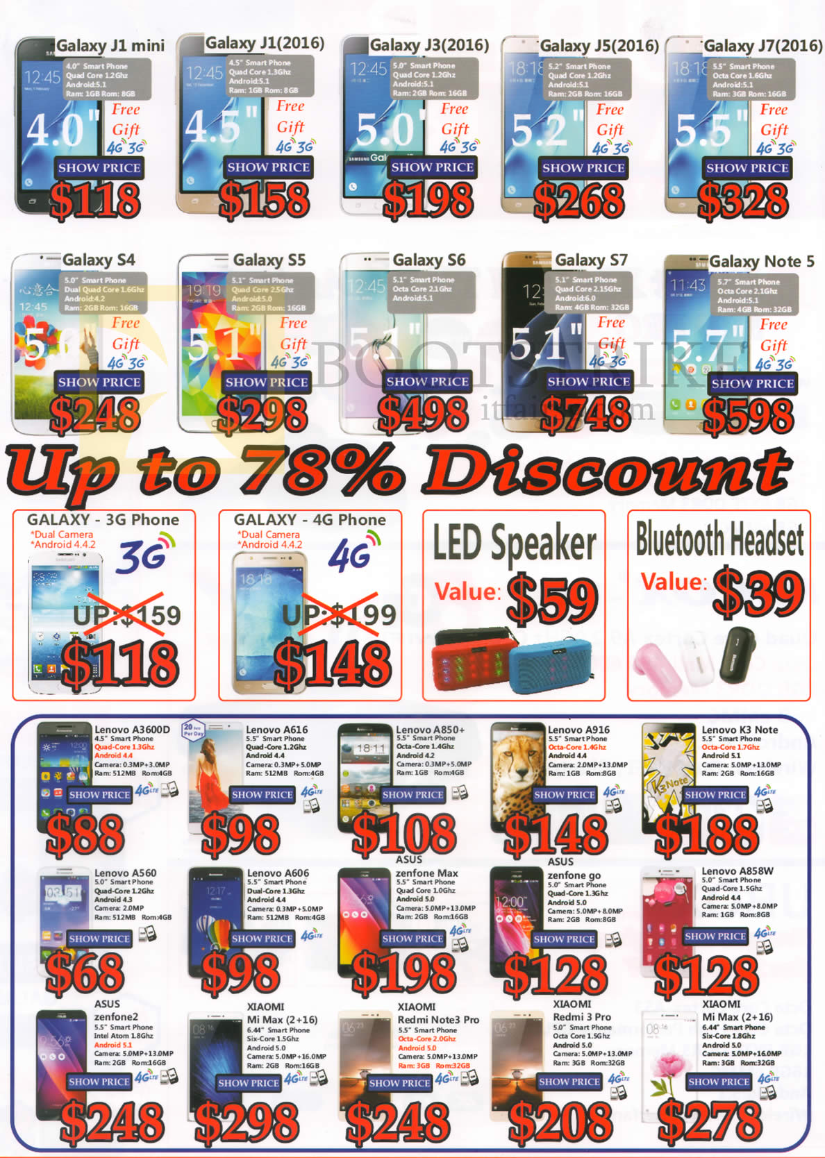 COMEX 2016 price list image brochure of J2 Mobile Phones, Notebooks, Speakers, Bluetooth Headset, Scooters, Getek, Samsung, Xiaomi, Lenovo, Apple, Asus, HP, Dell