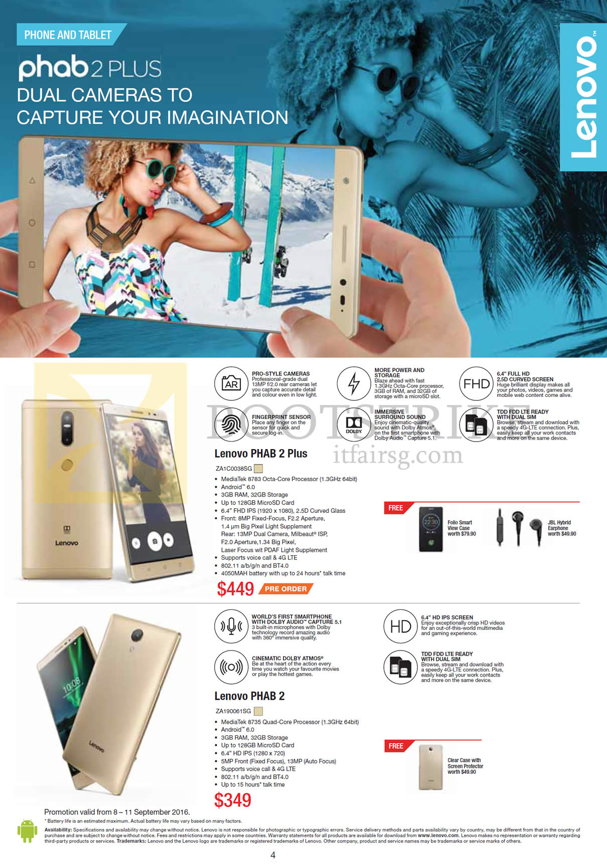 COMEX 2016 price list image brochure of Lenovo Tablets Phab 2 Plus, Phab 2