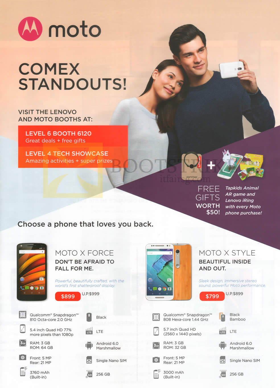 COMEX 2016 price list image brochure of Moto Mobile Phones Moto X Force, X Style