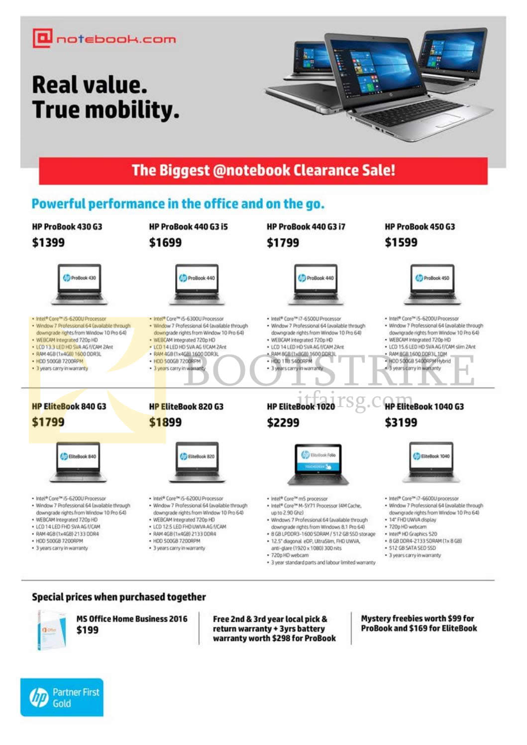 COMEX 2016 price list image brochure of Newstead Notebook.com HP Notebooks, Software, ProBook 430 G3, 440 G3, 450 G3, 840 G3, 820 G3, 1020, 1040 G3, MS Office Home Business 2016