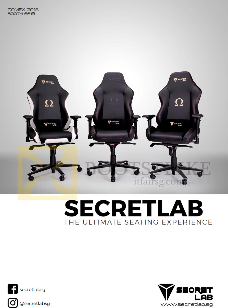 COMEX 2016 price list image brochure of Secretlab Chairs Cover, Ultimate Seating Experience