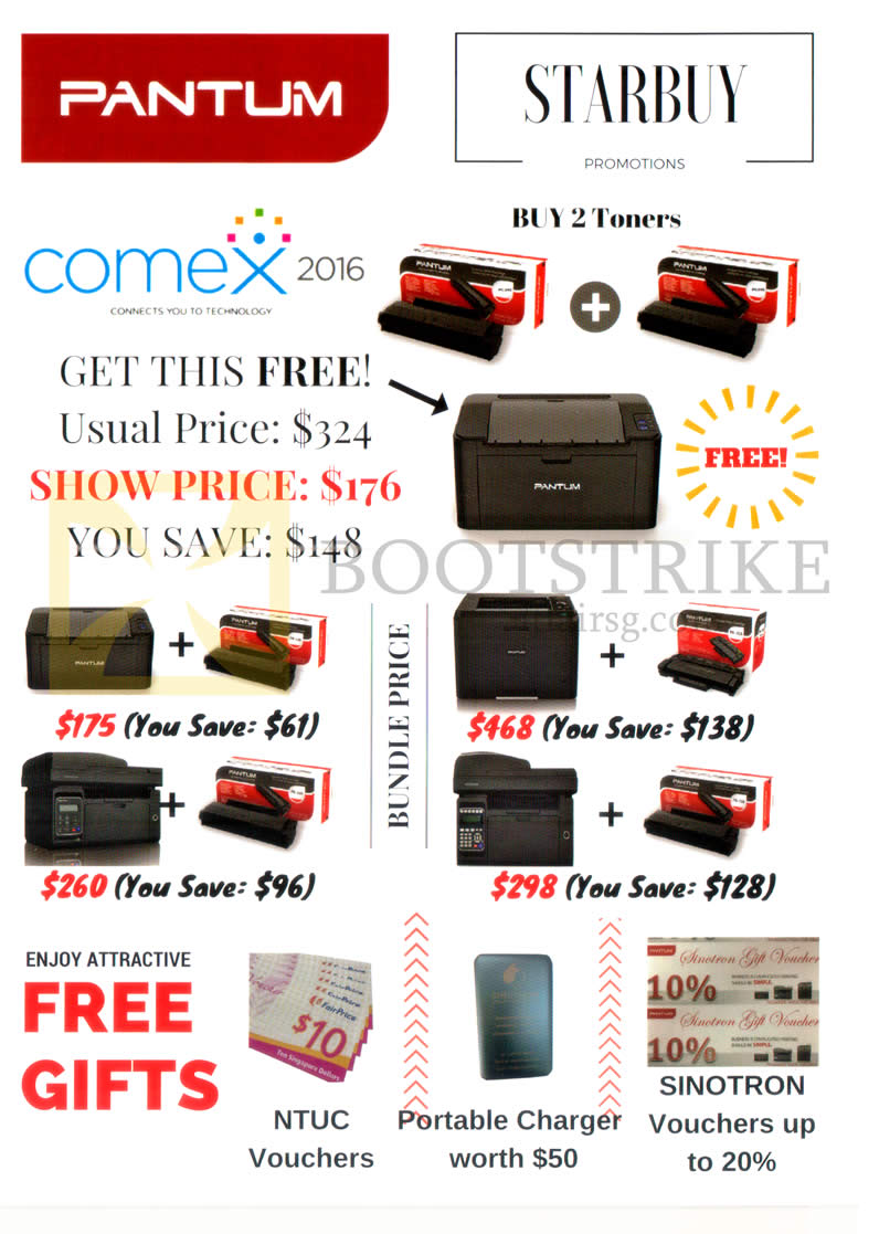 COMEX 2016 price list image brochure of Sinotron Pantum Printer Purchase Free Gifts