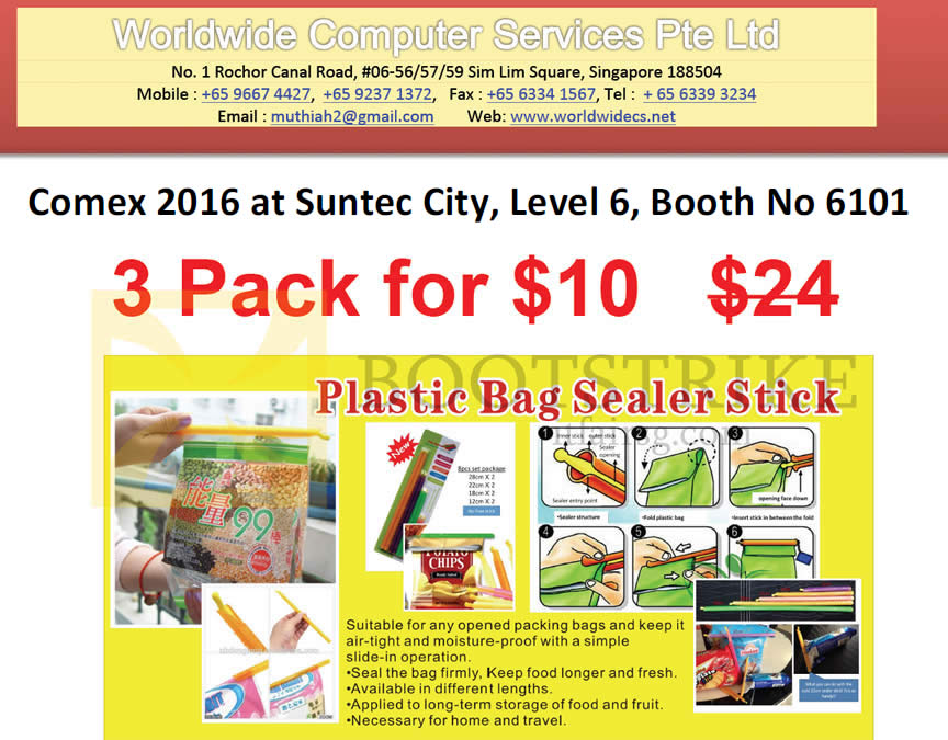 COMEX 2016 price list image brochure of Worldwide Computer Plastic Bag Sealer Stick