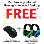 Free Gifts With Selected Gaming Notebooks, Desktops