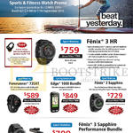 Garmin GPS Activity Trackers, Watches, Fenix 3 HR, 3 Sapphire, Edge 1000 Bundle, ForeRunner 735XT