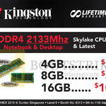 Kingston DDR4 2133MHz 4GB, 8GB, 16GB