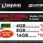 Kingston DDR4 2133Mhz KCP Notebook 4GB, 8GB, 16GB