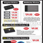 Convergent Kingston External Storage Wi-Drive, MobileLite, Wireless, G2, G3, 16GB, 32GB, 64GB