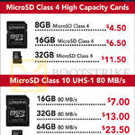 Kingston MicroSD Class 4, Class 10, 8GB, 16GB, 32GB, 64GB, 128GB