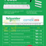 Schneider Electrc Powex Surge Protected Extension Socket SE-EPB1A4, EPB4BBS, EPB4BBSU, EPB6BBSU, EPB6PBS