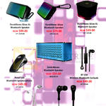 ISound Speaker, Earbuds, Durawaves Glow XL, Glow, Road Talk, SonicWaves, BT-150, EM55, EM-300