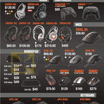 Headphones, Mousepads, Mouse, Keyboards, Siberia 200, 840, 100, 150, 350, 650, 800, Stratus, Nimbus, Rival 95, 100, 300, 700, Apex 300, 350, M500, M800