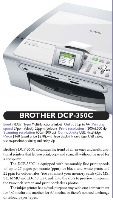 IT Show 2008 price list image brochure of Brother DCP 350C Multi Functional Inkjet Printer