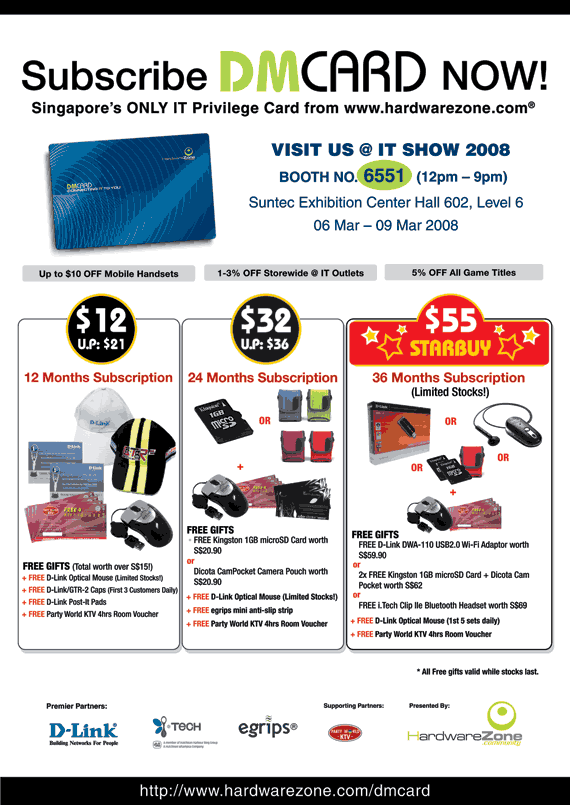 IT Show 2008 price list image brochure of Hardwarezone DMCard