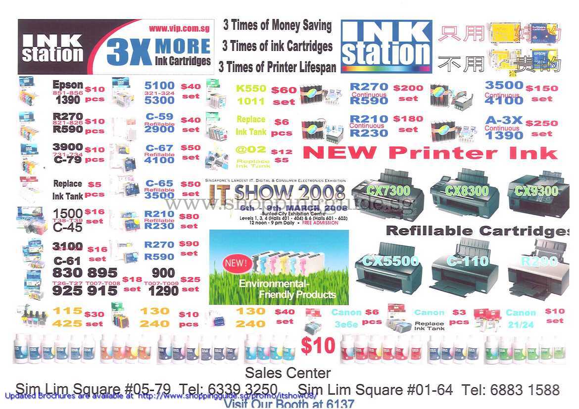 IT Show 2008 price list image brochure of Ink Station Printer Ink Refillable Cartridge Epson