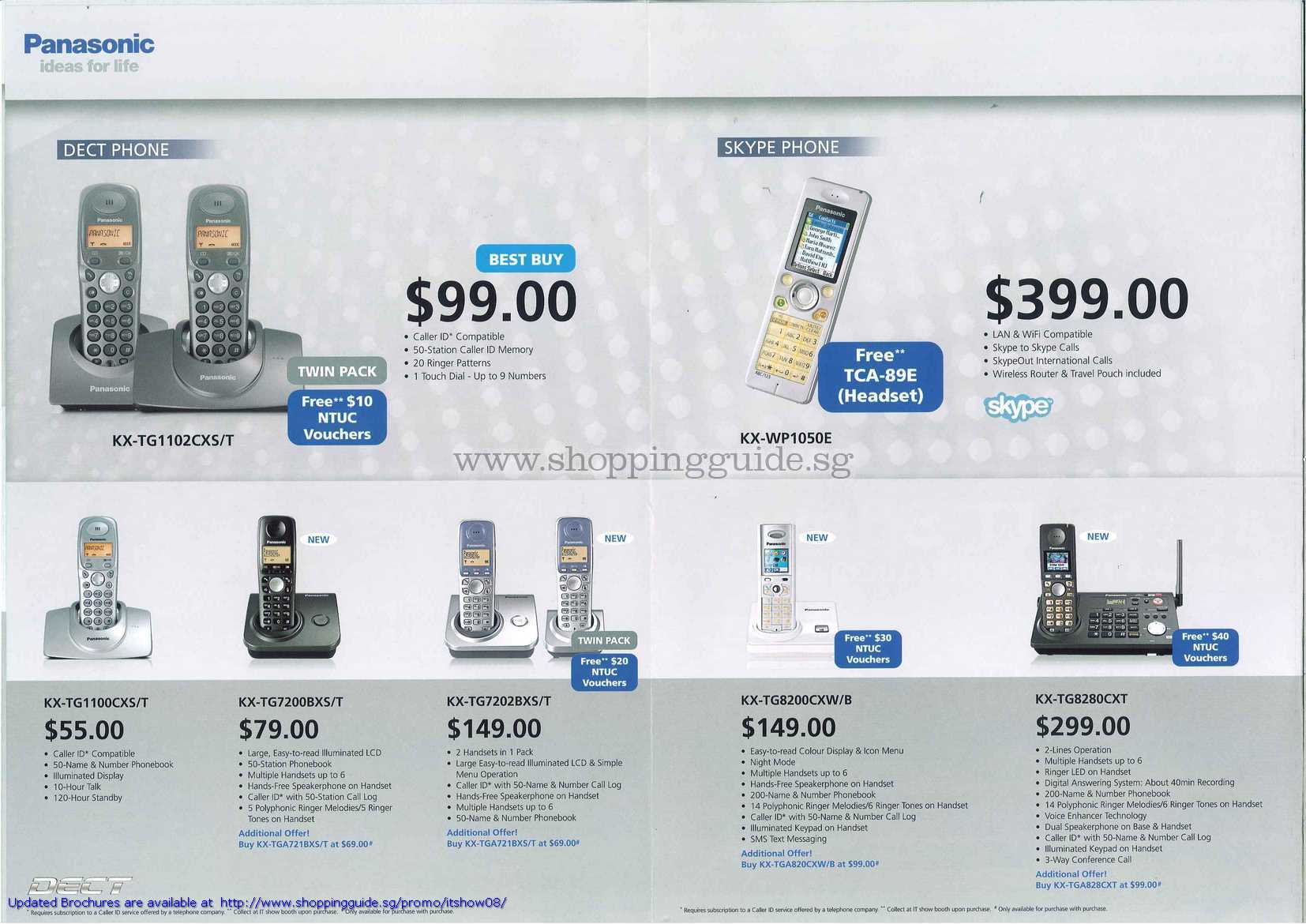 IT Show 2008 price list image brochure of Panasonic Dect Phones Skype Phone KX