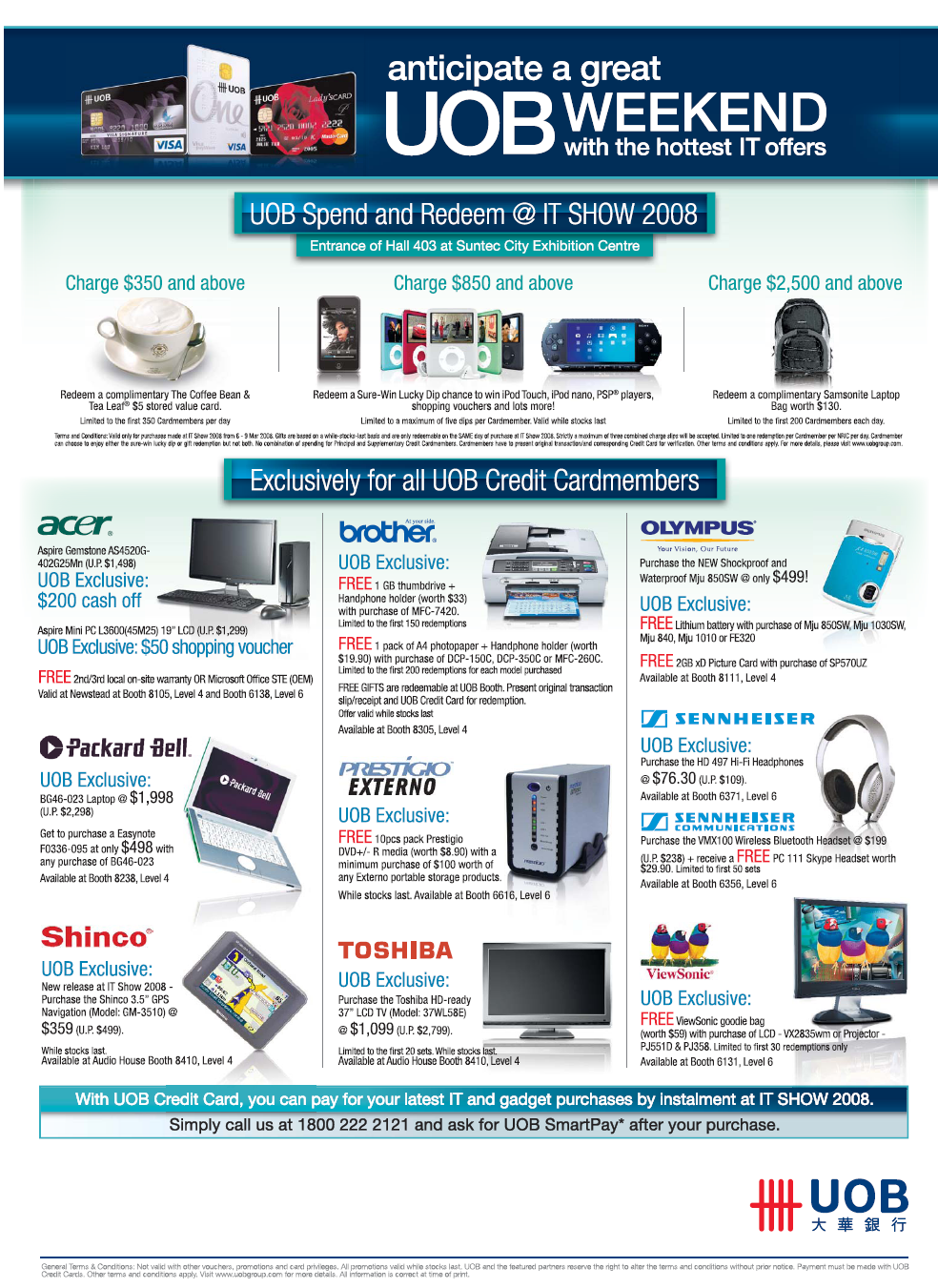 IT Show 2008 price list image brochure of UOB Credit Card Redeem Promotions