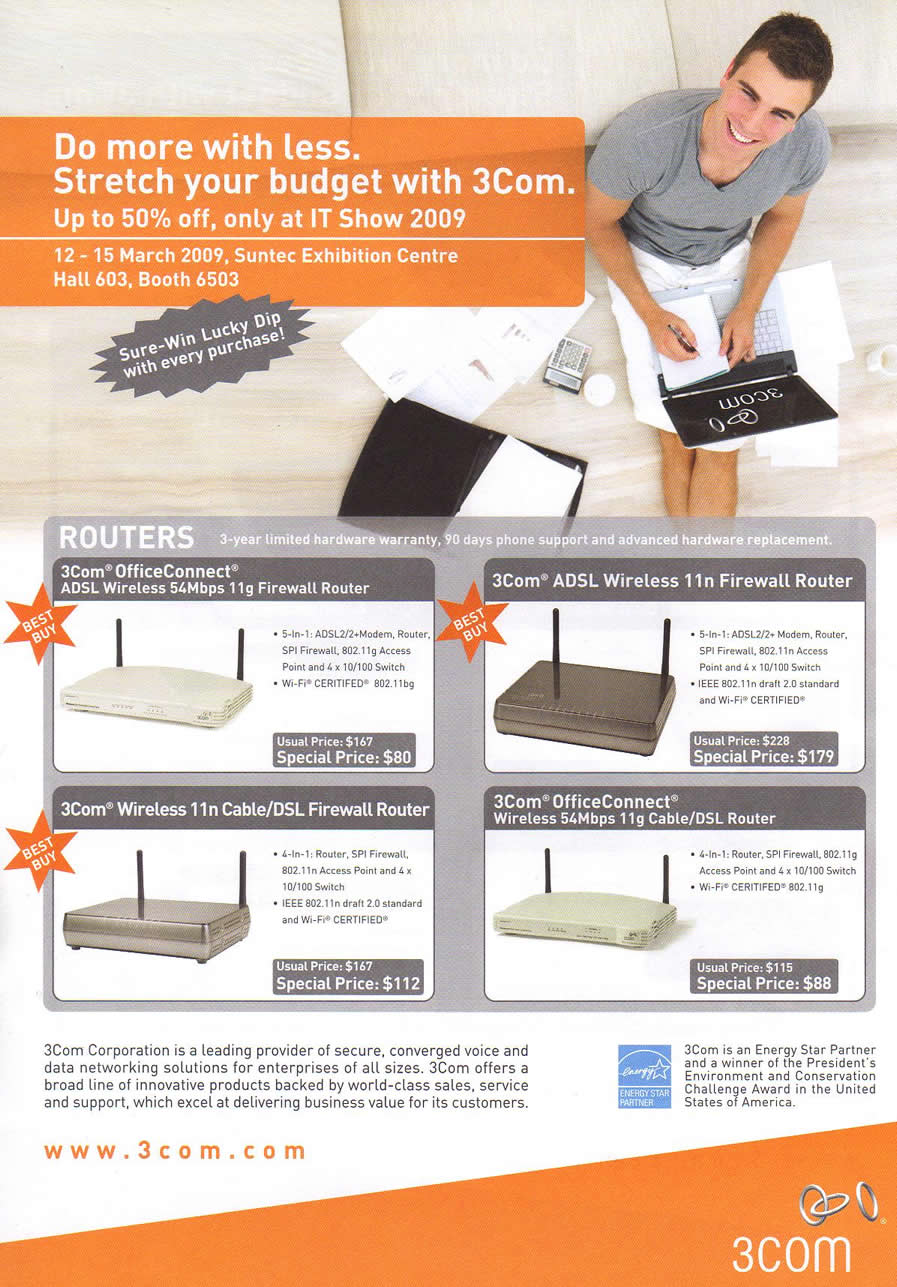 IT Show 2009 price list image brochure of 3Com Routers (coldfreeze)