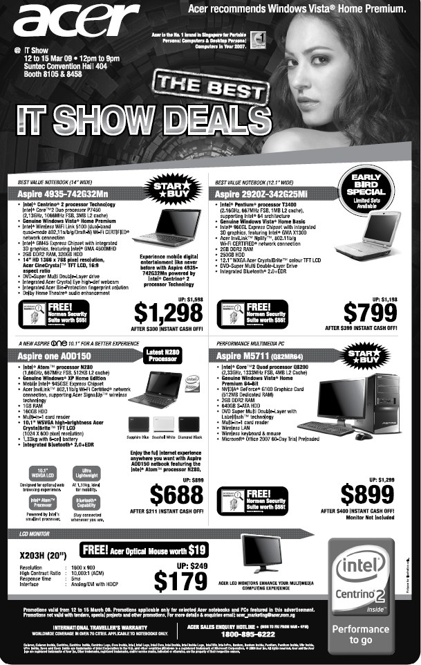 IT Show 2009 price list image brochure of Acer Laptops (coldfreeze)