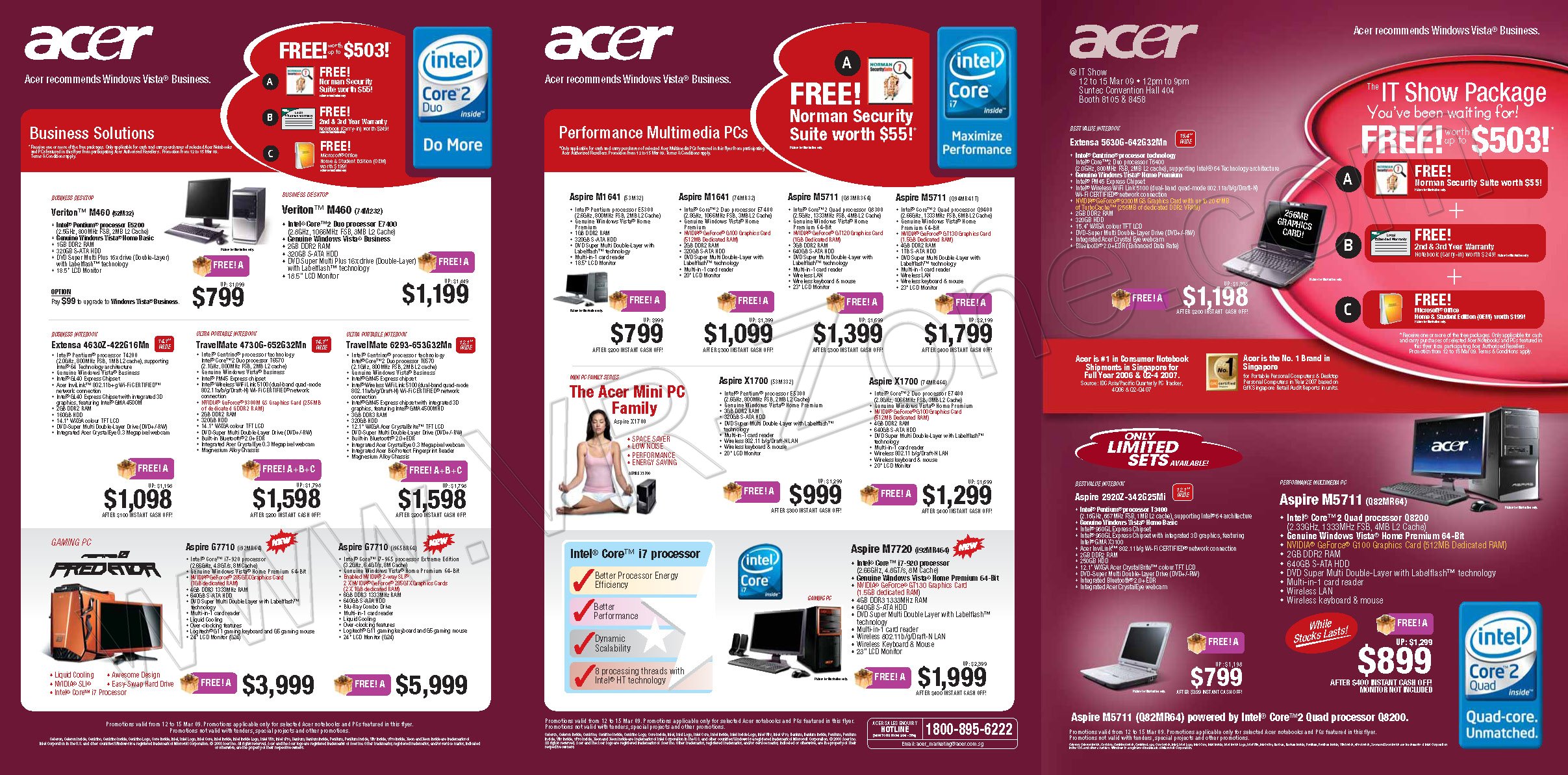 IT Show 2009 price list image brochure of Acer 1 VR-Zone