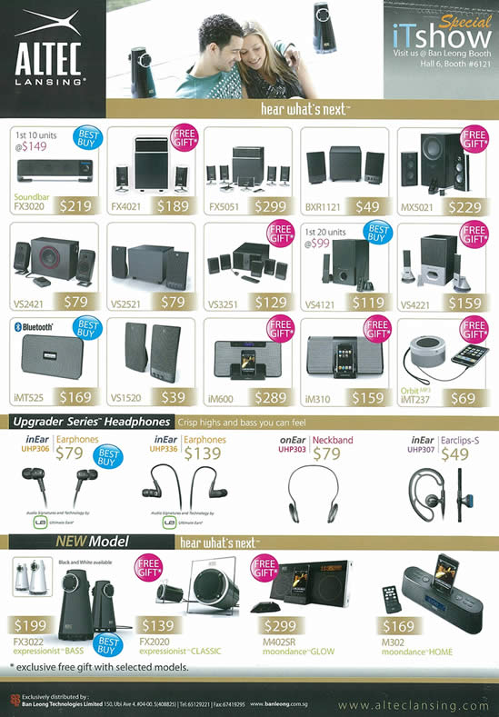 IT Show 2009 price list image brochure of Altex Lansing Soundbar Upgrader Expressionist (tclong)