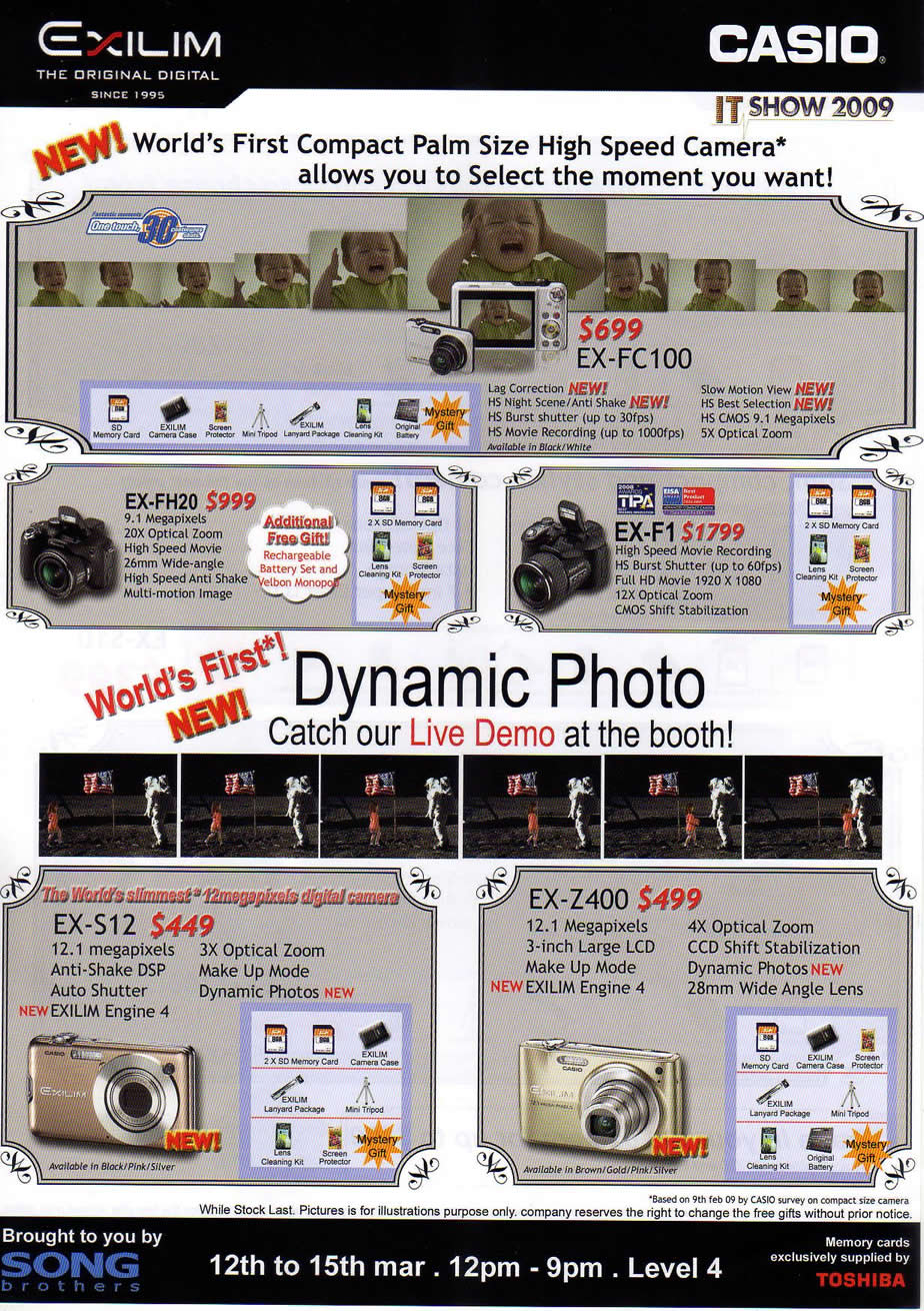 IT Show 2009 price list image brochure of Casio Exilim 1 (coldfreeze)