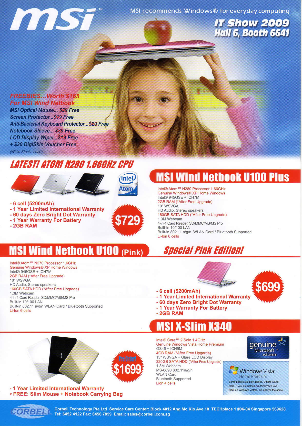 IT Show 2009 price list image brochure of MSI P1 Wind X-Slim VR-Zone