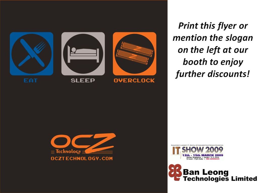 IT Show 2009 price list image brochure of OCZ Discounts (Ban Leong)