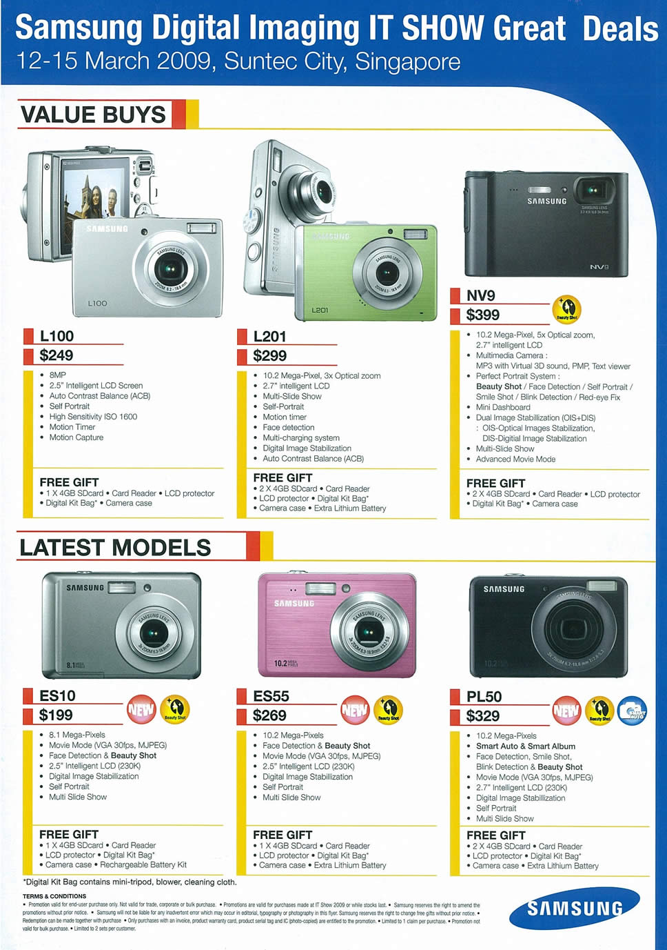 IT Show 2009 price list image brochure of Samsung Digital Cameras (tclong)