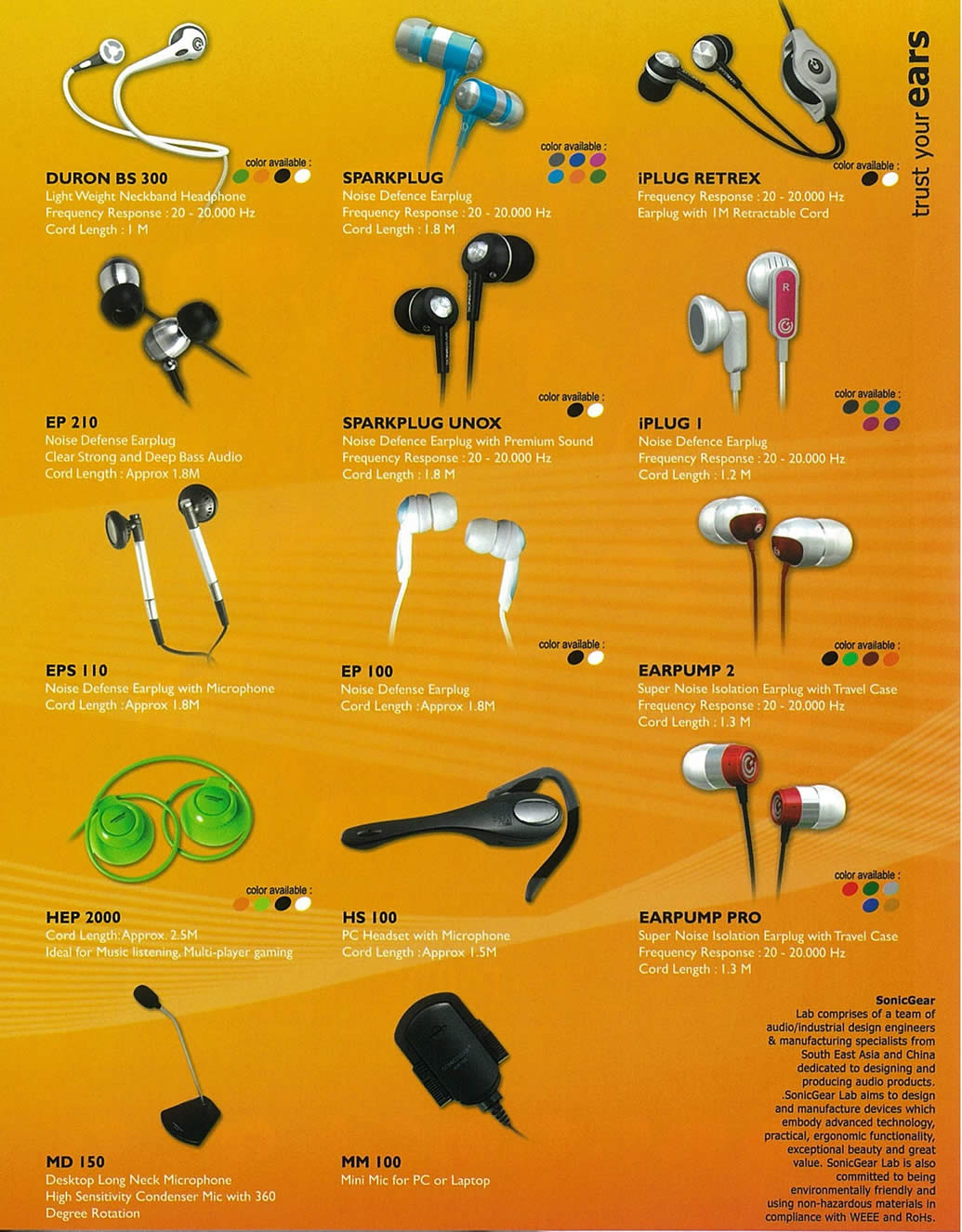 IT Show 2009 price list image brochure of Sonicgear Duron Sparkplug Iplug Tclong