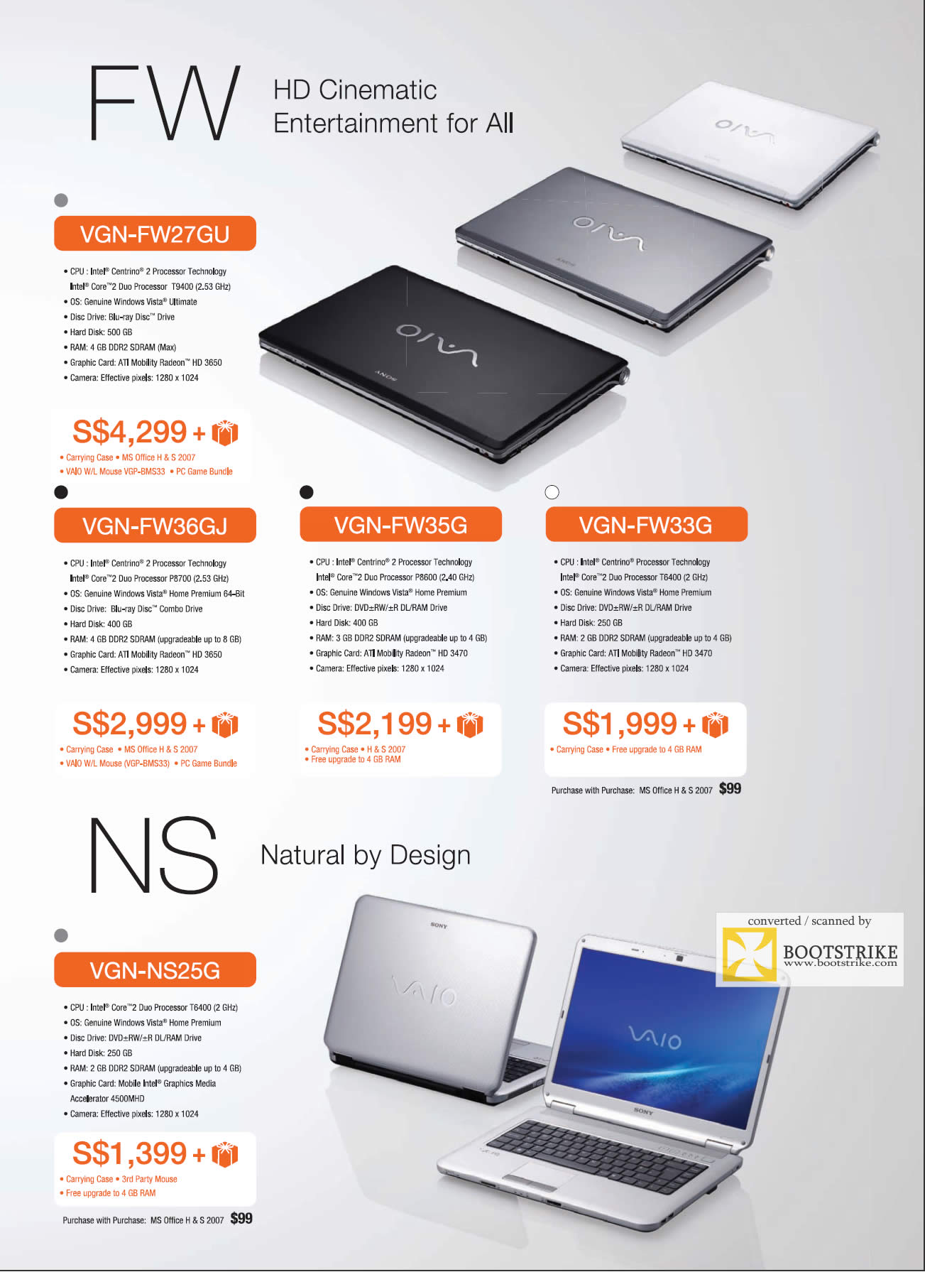 IT Show 2009 price list image brochure of Sony Vaio FW Vaio NS