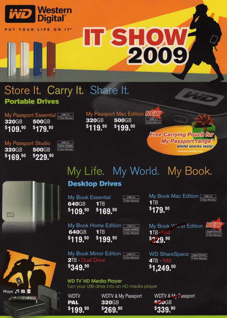 IT Show 2009 price list image brochure of Western Digital