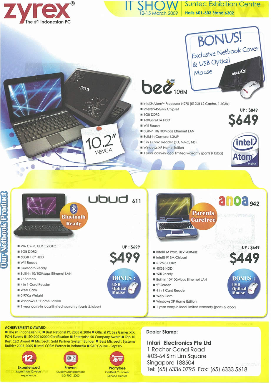 IT Show 2009 price list image brochure of Zyrex Bee Ubud Anoa Tclong