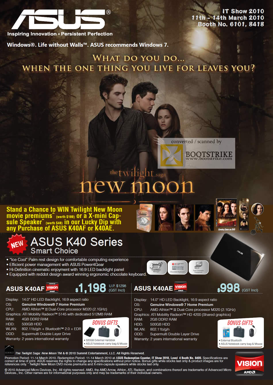 IT Show 2010 price list image brochure of ASUS AMD Notebooks K40 K40AF K40AE