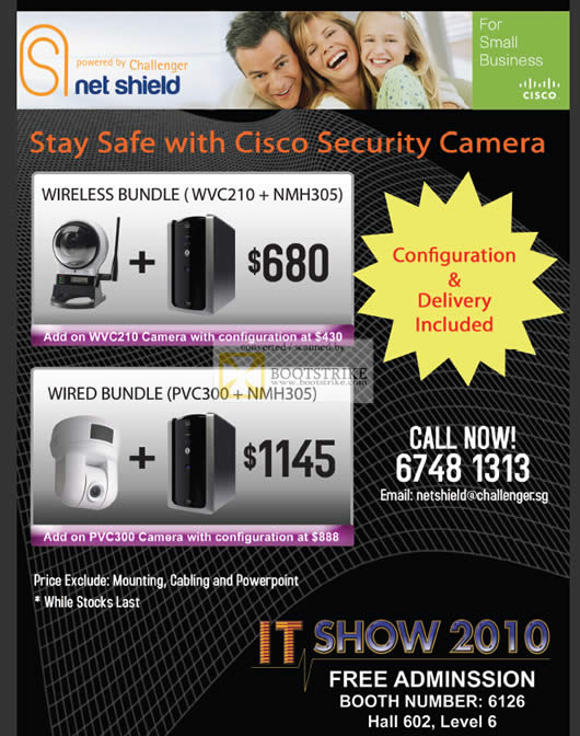 IT Show 2010 price list image brochure of Cisco Security Camera Wireless Bundle WVC210 NMH305 PVC300 NMH305