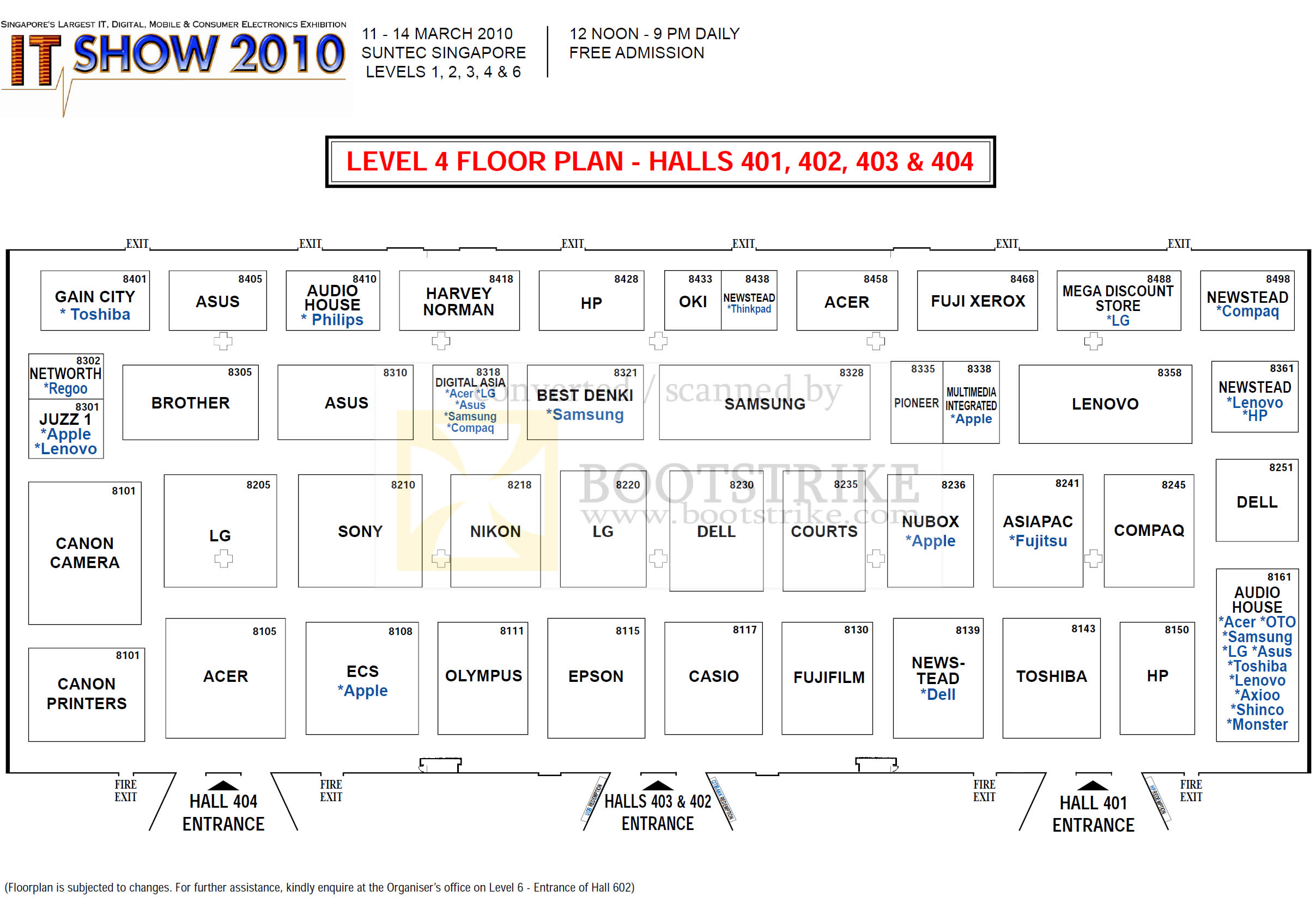 IT Show 2010 price list image brochure of Floor Plan Map Suntec Level 4