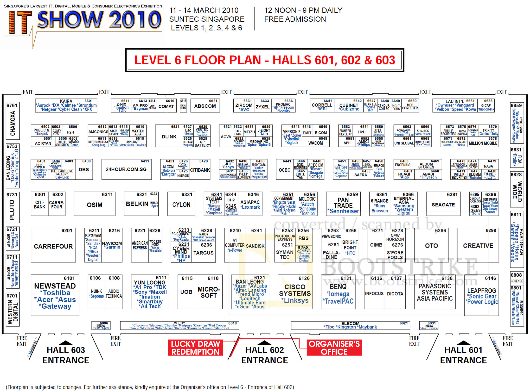 IT Show 2010 price list image brochure of Floor Plan Map Suntec Level 6