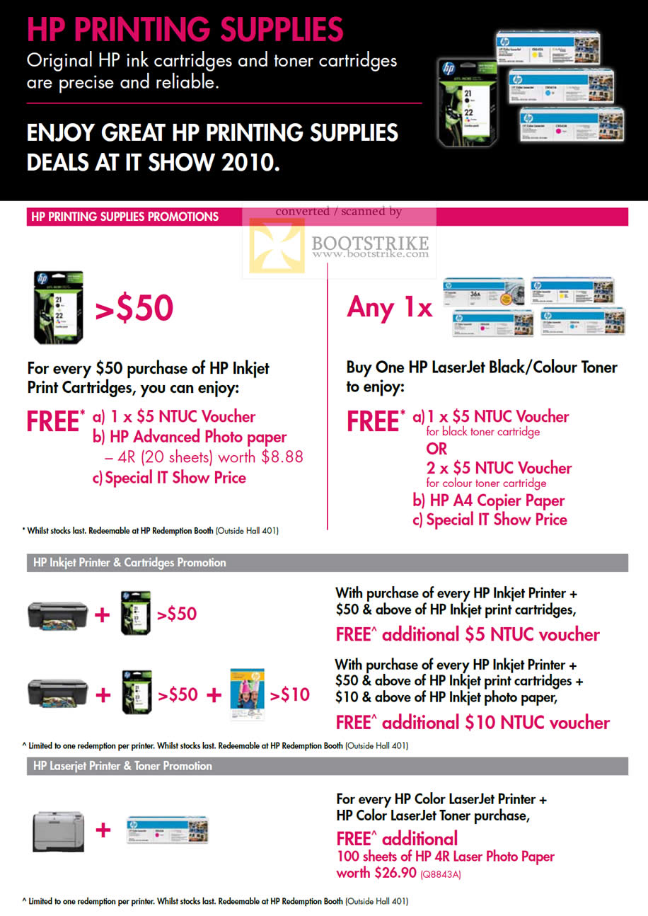 IT Show 2010 price list image brochure of HP Printing Supplies Ink Cartridge Laserjet Toner