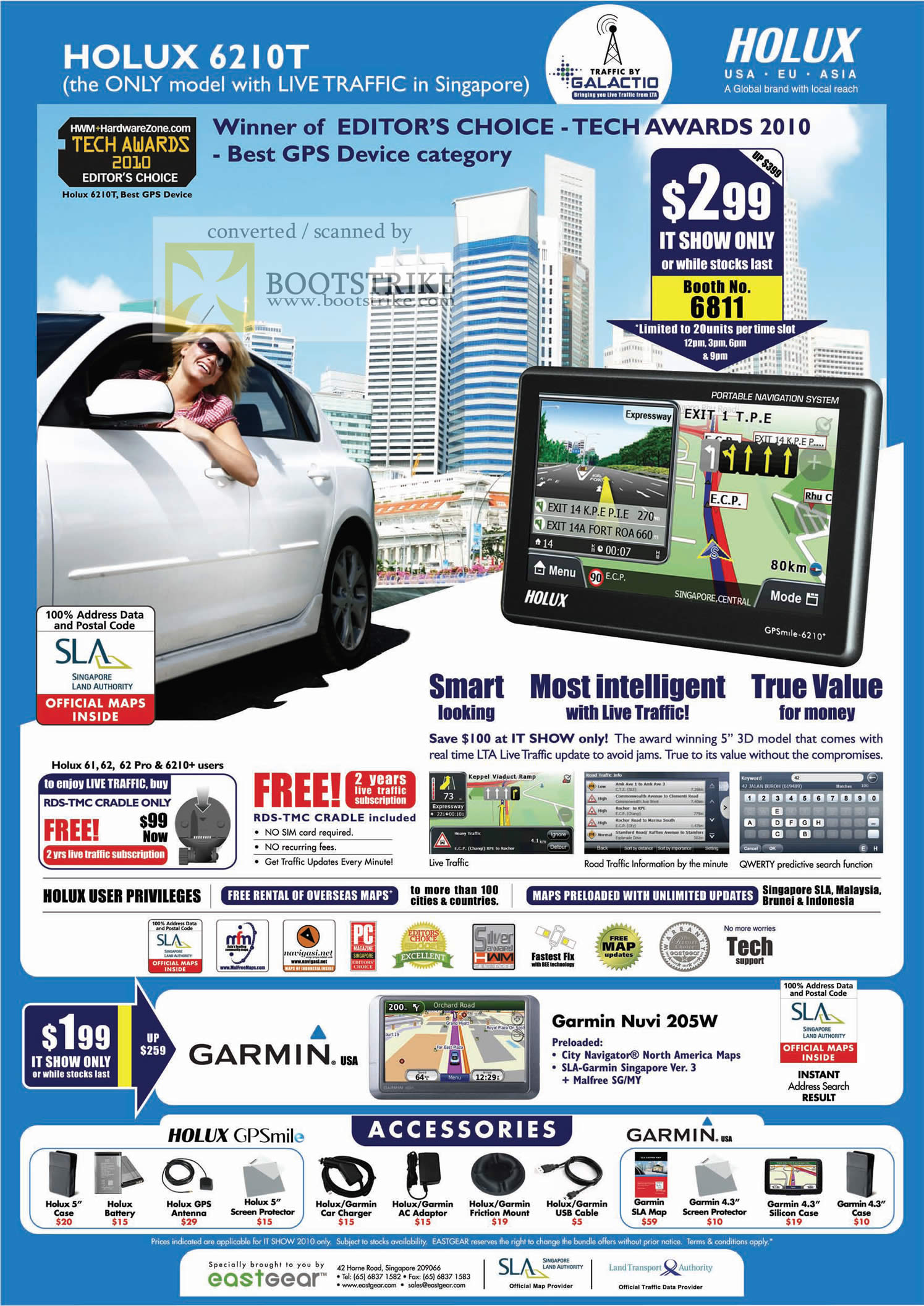 IT Show 2010 price list image brochure of Holux 6210T GPS Navigation Garmin Nuvi 205W GPSmile