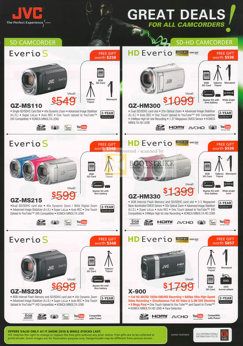 IT Show 2010 price list image brochure of JVC Camcorders Everio S GZ MS110 HM300 MS215 HM330 MS230 X 900