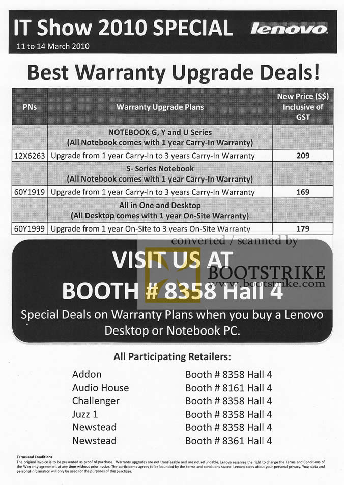 IT Show 2010 price list image brochure of Lenovo Notebooks Desktops 12X6263 60Y1919 60Y1999