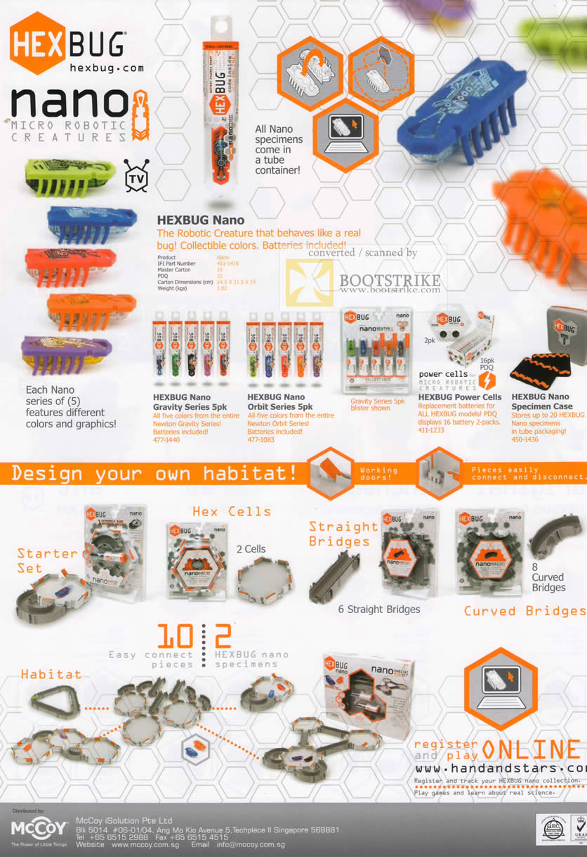 IT Show 2010 price list image brochure of Mccoy Hexbug Robotic Creature Hex Cells Starter Set Straight Bridges Nano Gravity