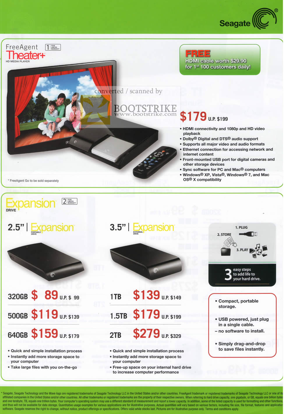 IT Show 2010 price list image brochure of Seagate FreeAgent Theater Plus External Storage Drive Expansio