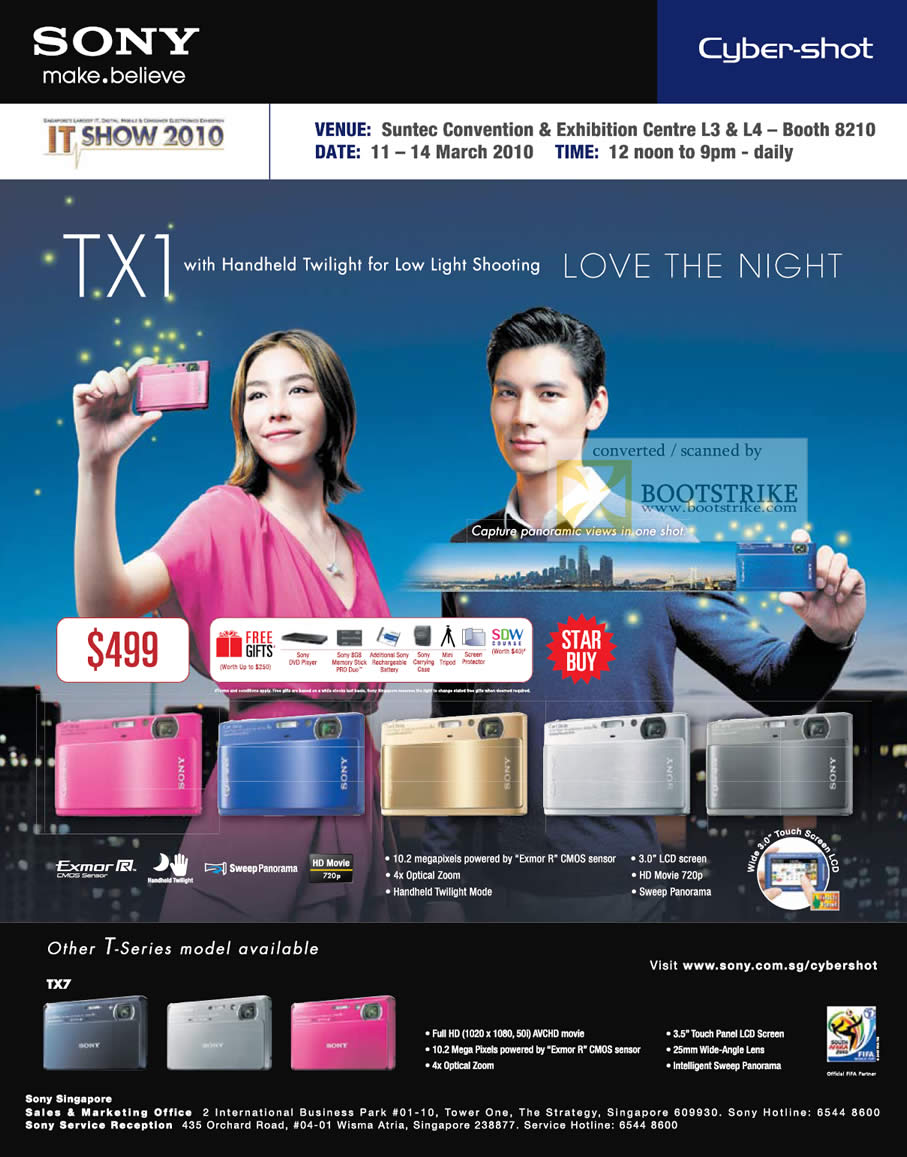 IT Show 2010 price list image brochure of Sony Cybershot TX1 Digital Camera TX7