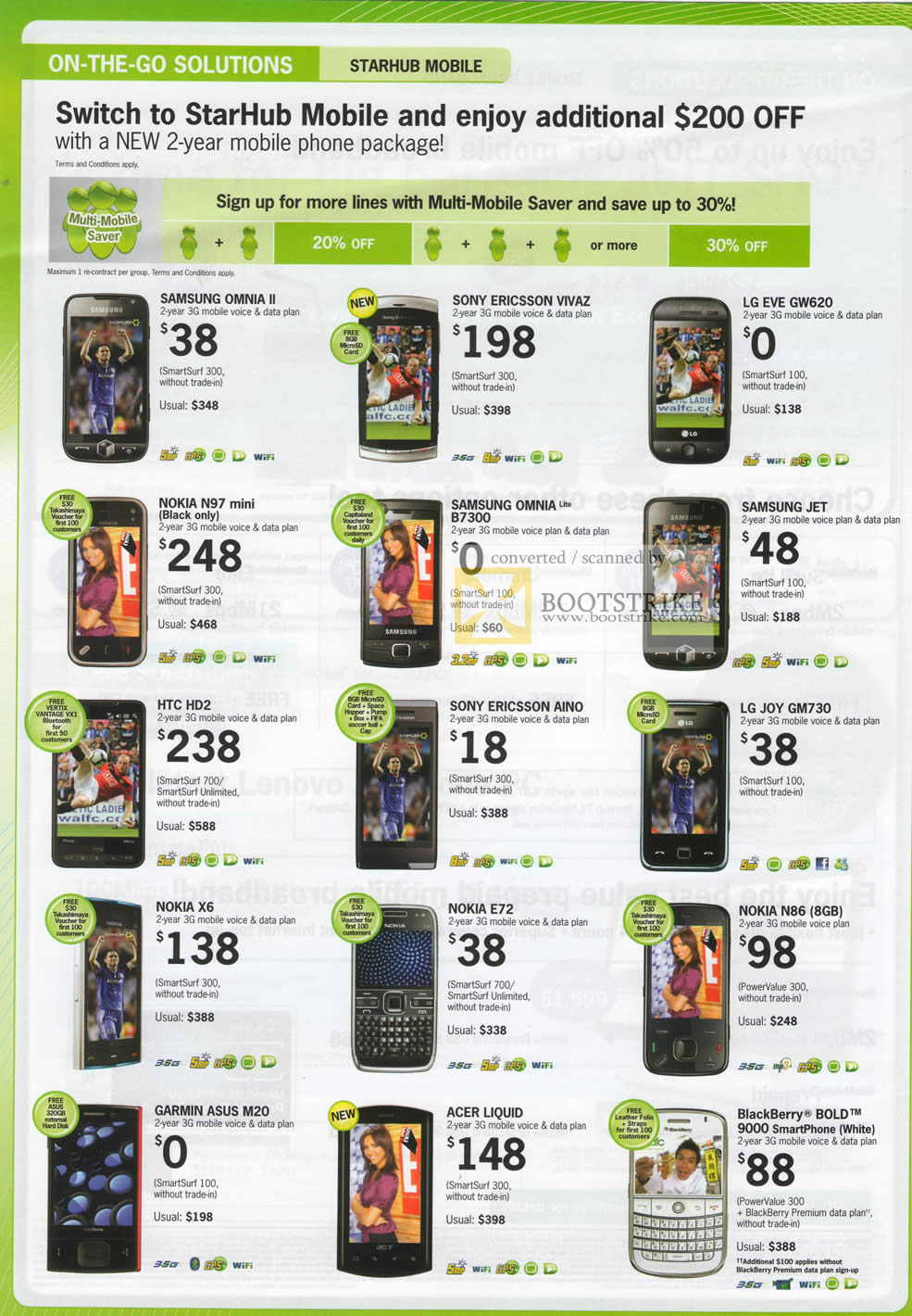 IT Show 2010 price list image brochure of Starhub Mobile Samsung Omnia II SonyEricsson Vivaz LG Eve Nokia Garmin ASUS Acer BlackBerry Bold