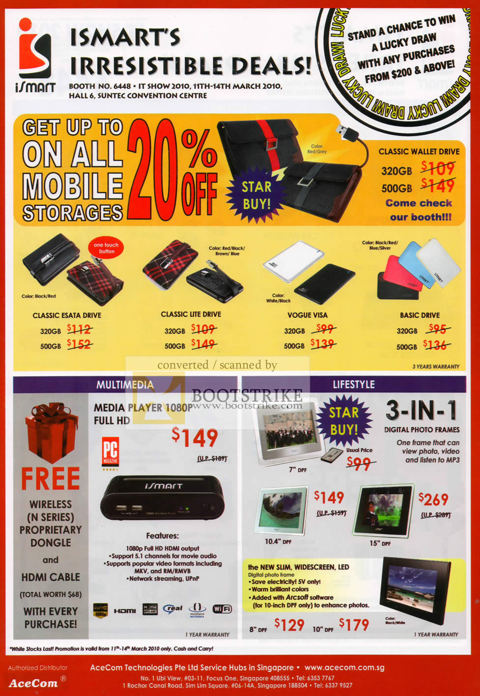 IT Show 2010 price list image brochure of ISmart External Storage Mobile Drive Media Player Digital Photo Frame