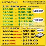 Systems Hitachi Notebook Desktop Internal Harddisk SATA