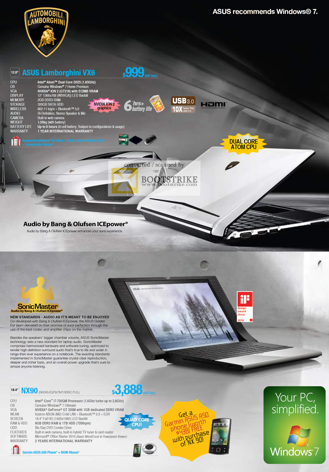 IT Show 2011 price list image brochure of ASUS Lamborghini VX6 Sonicmaster NX90