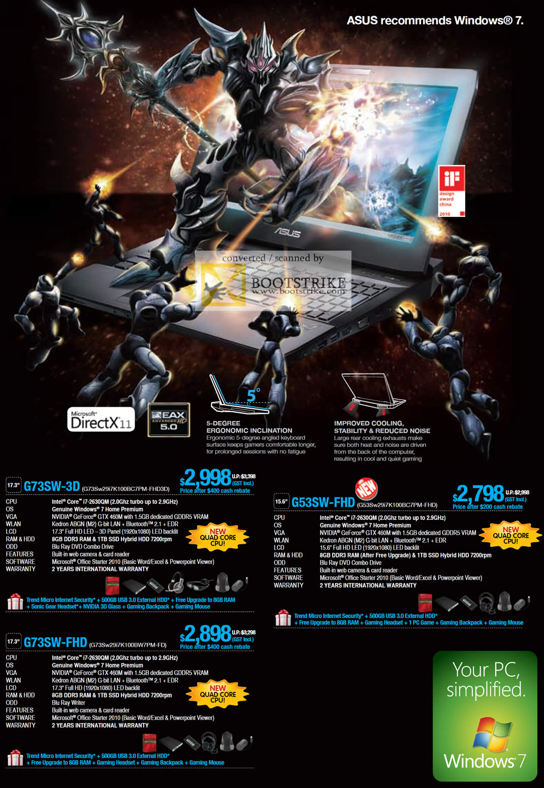 IT Show 2011 price list image brochure of ASUS Notebooks G73SW-3D G53SW-FHD G73SW-FHD